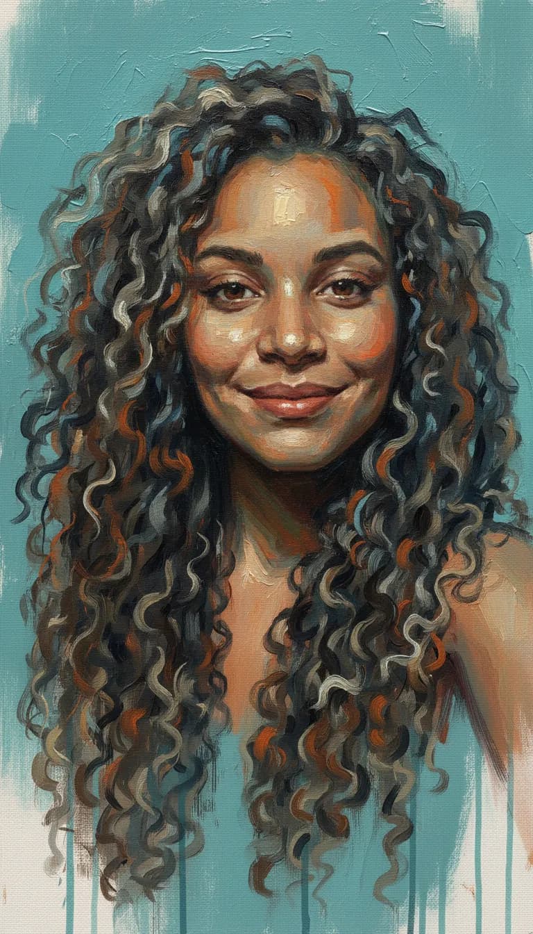 Expressive Impasto Oil Portrait Abstract Realism Template