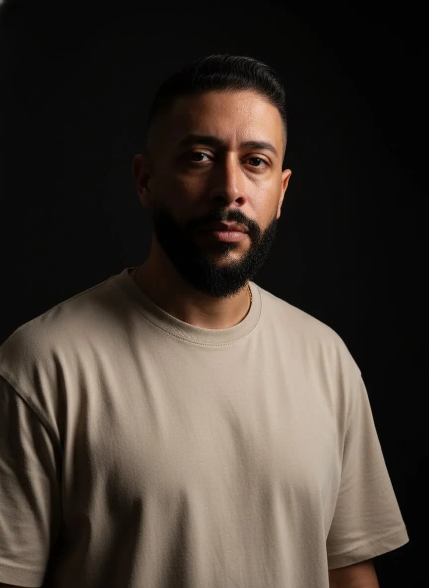 Dramatic Studio Portrait of a Confident Man
