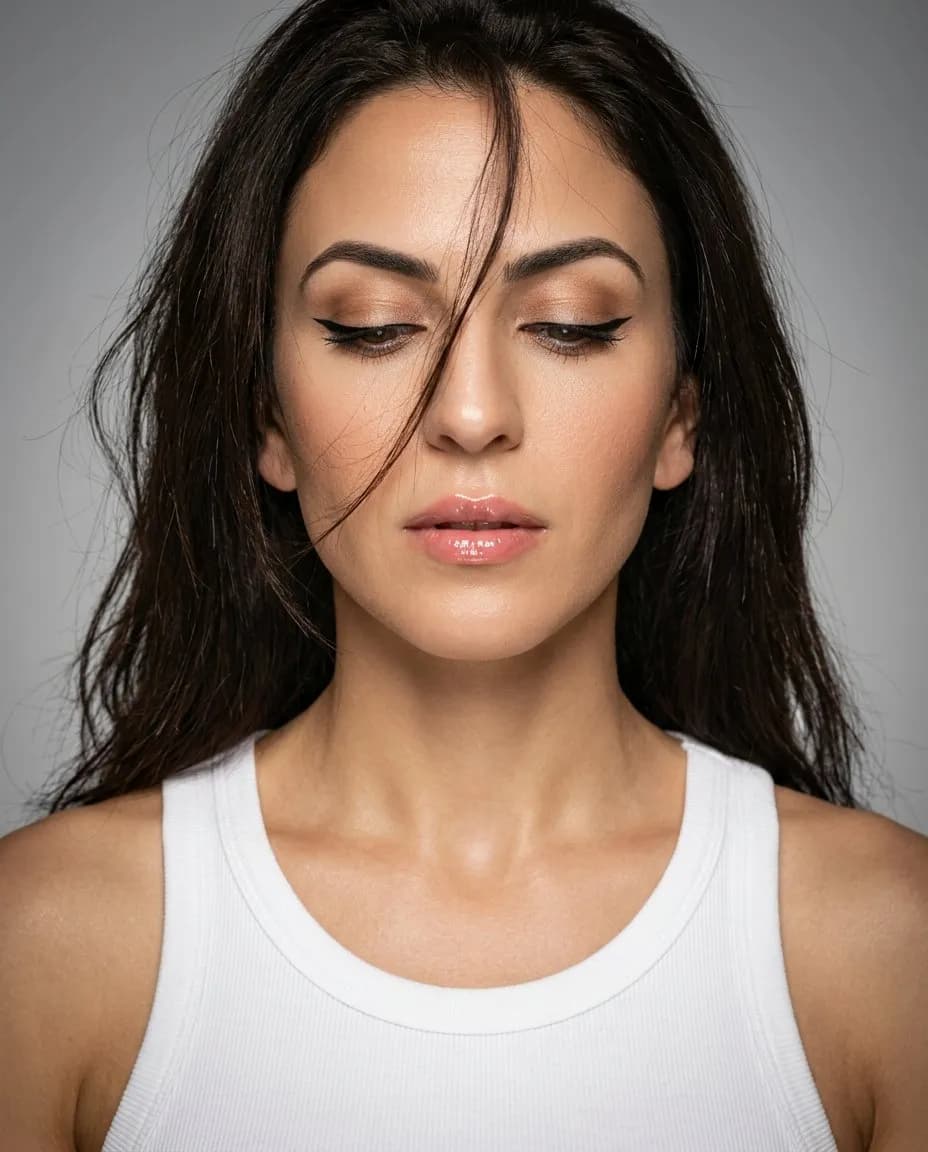Editorial Beauty Selfie - Euphoria-Inspired Glam, High-Res Portrait