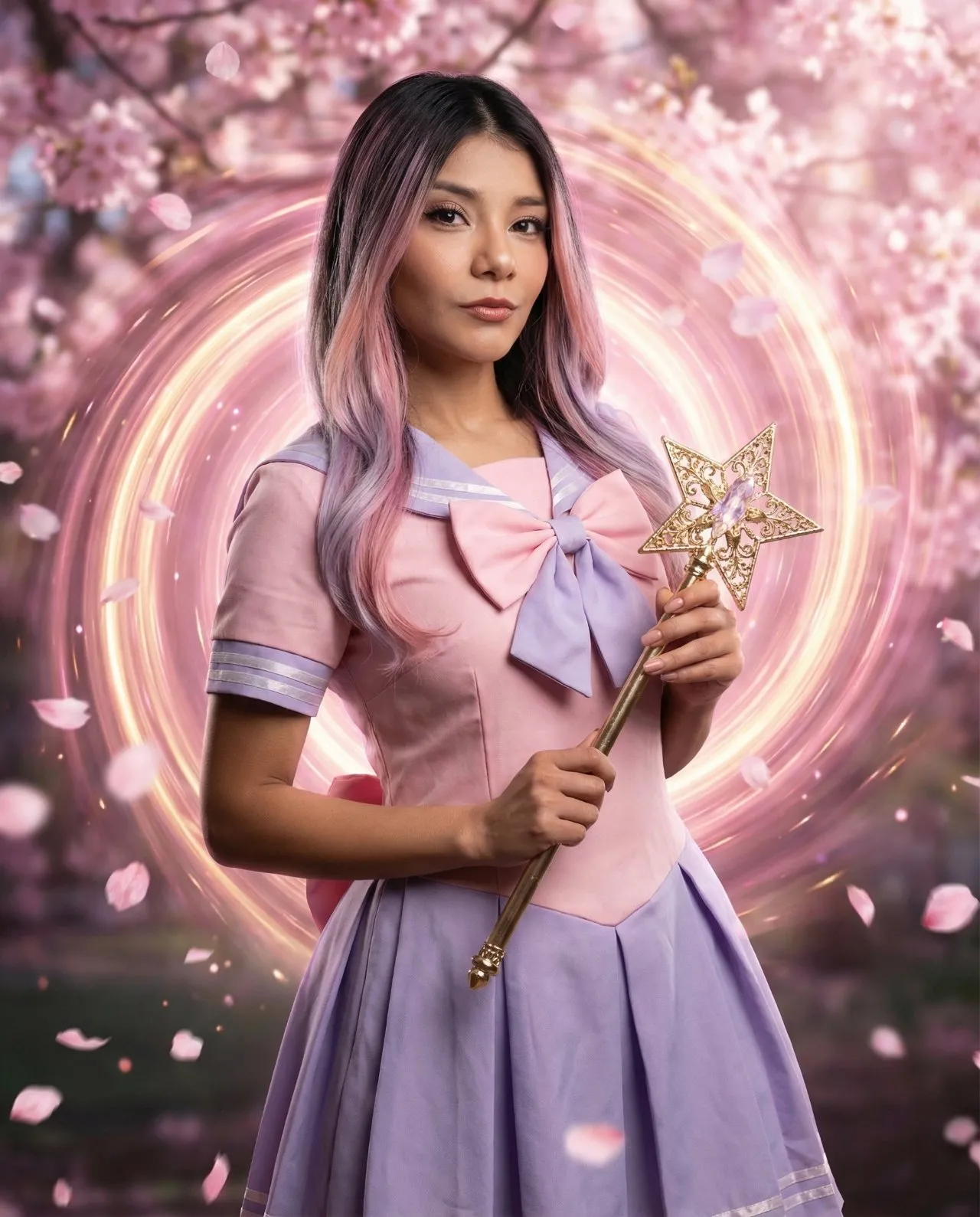 Cinematic Photoreal Magical Girl Full-Body Portrait Editorial - Imagem 1