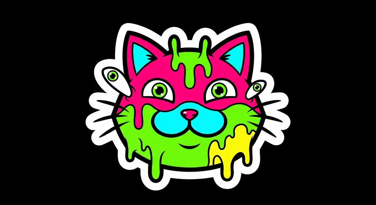 Trippy Psychedelic Cartoon Sticker