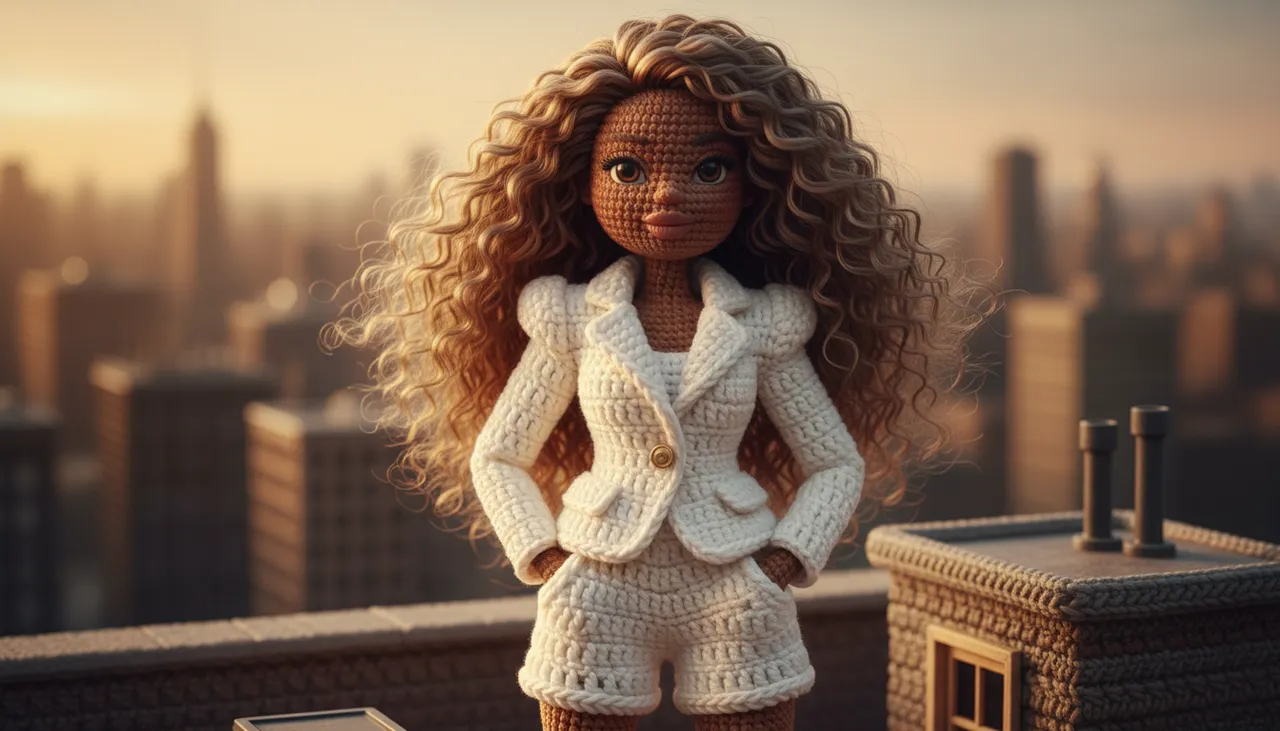 Amigurumi Couture Macro Fashion Textile Art Portrait Template