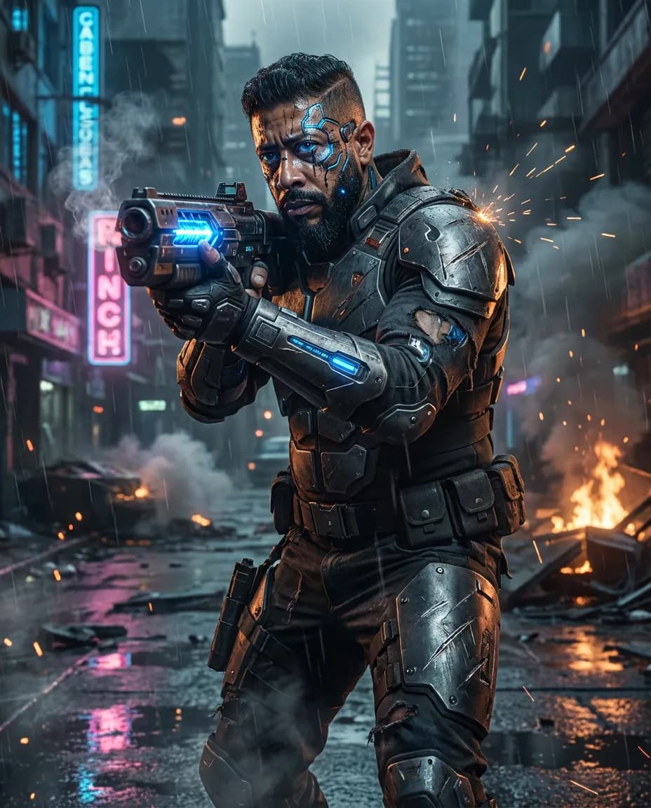 Cinematic Dystopian Action Full-Body Character Template