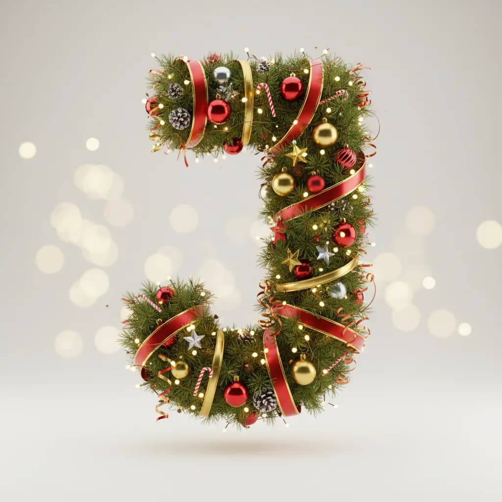 Festive Christmas Letter 3D Render Template