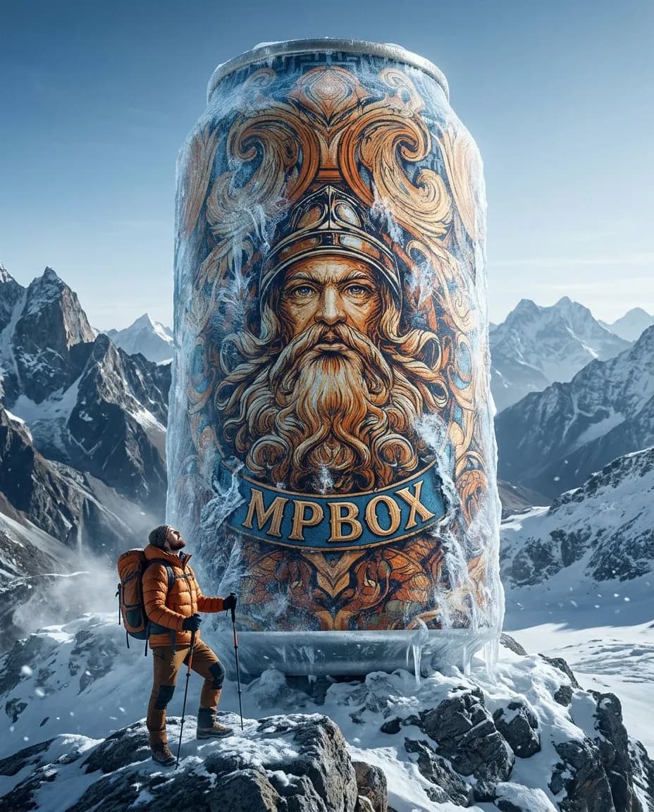 Cinematic Alpine Product Photography of Monumental Bottle
