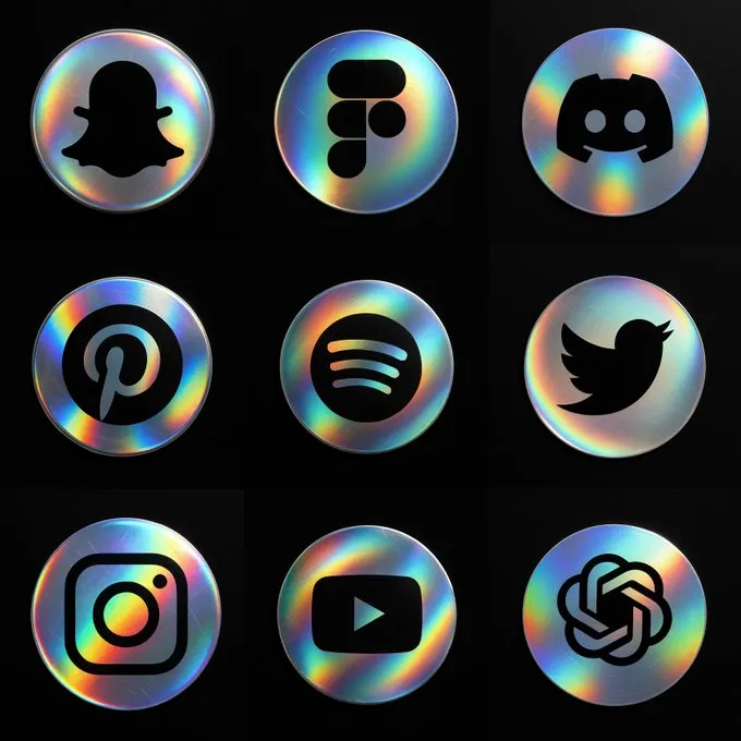 Minimal Futuristic Holographic Logo