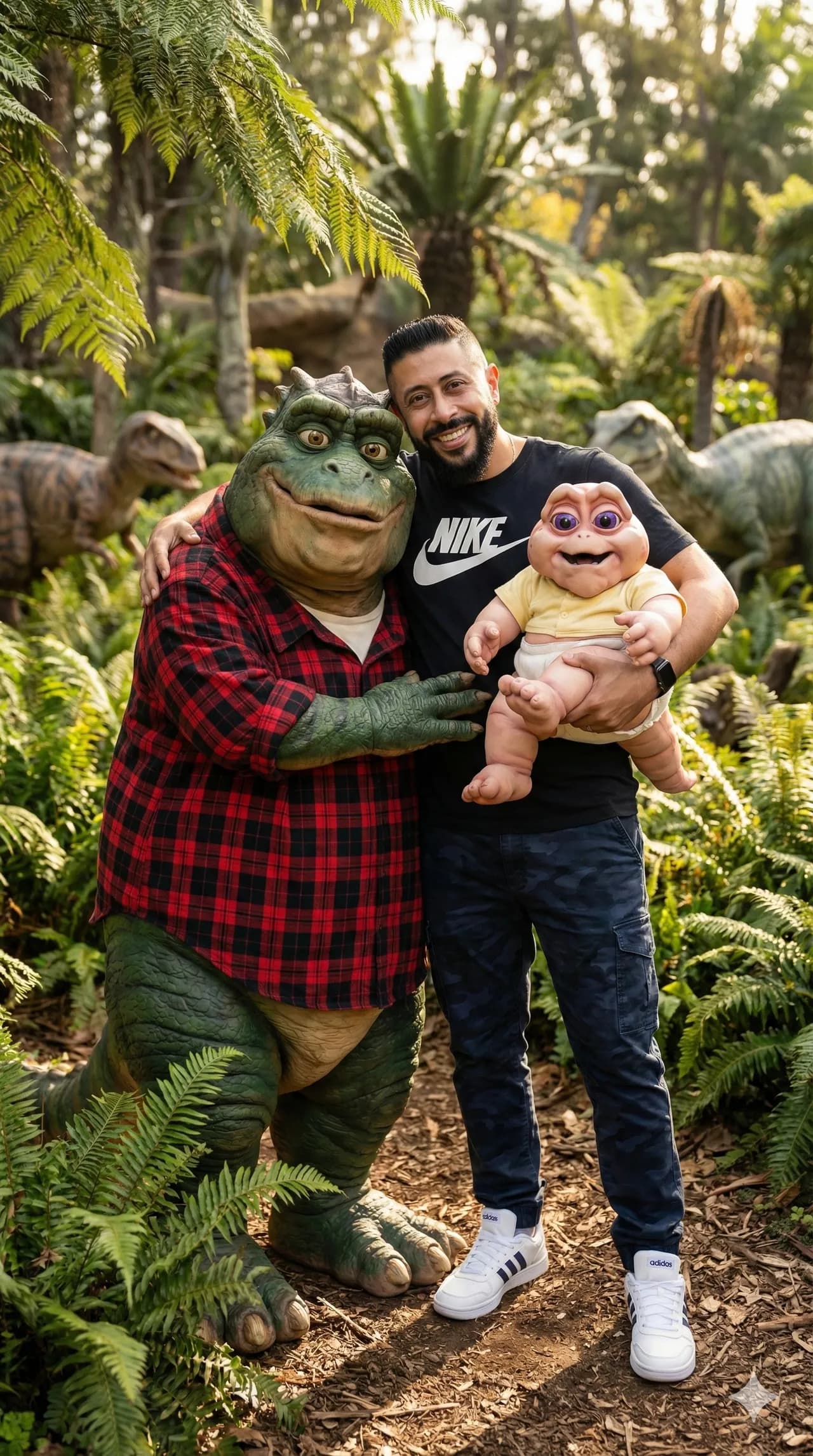 Man Meeting Earl & Baby Sinclair in Dinosaurs Park