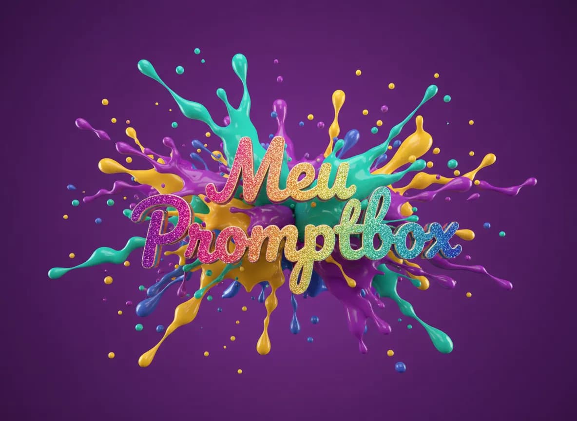 3D Glitter Script with Multicolor Paint Splatter