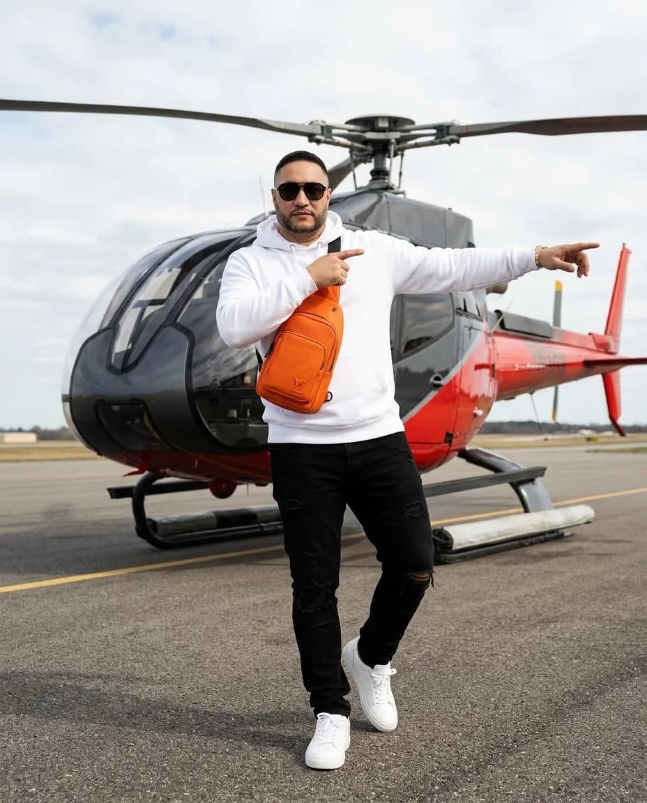 Editorial Travel Luxury Full-Body Portrait on Tarmac