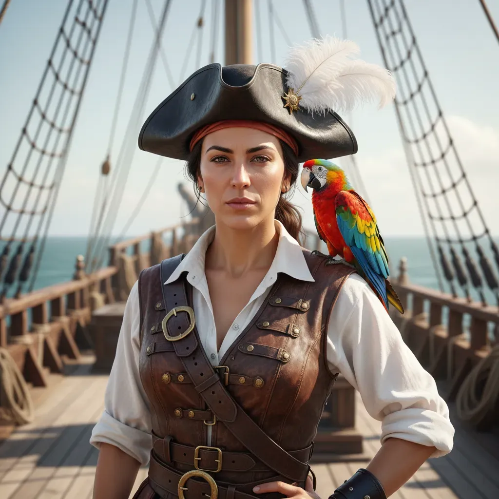 Nautical Adventure Portrait of a Pirate Captain