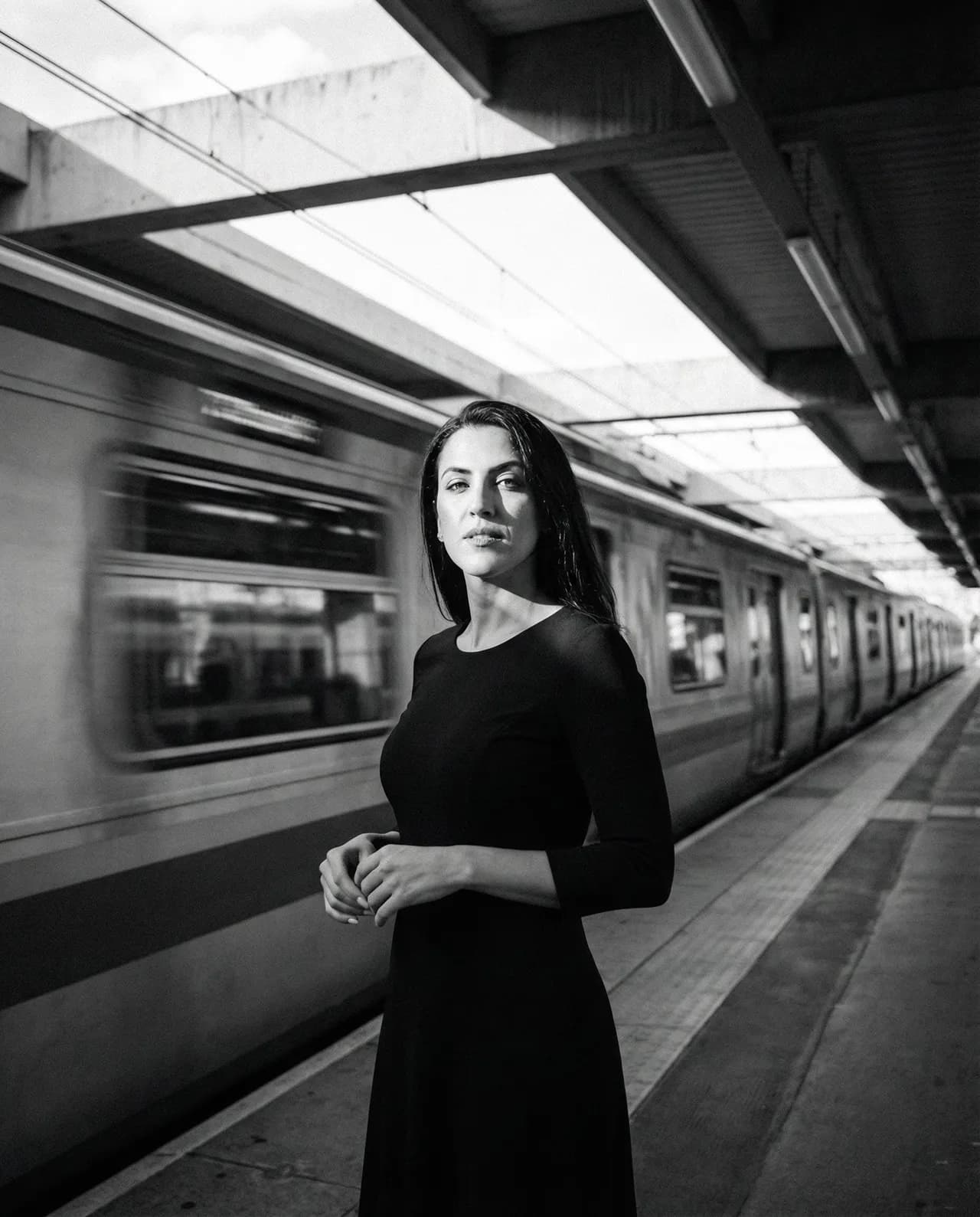 Black-and-White Urban Portrait