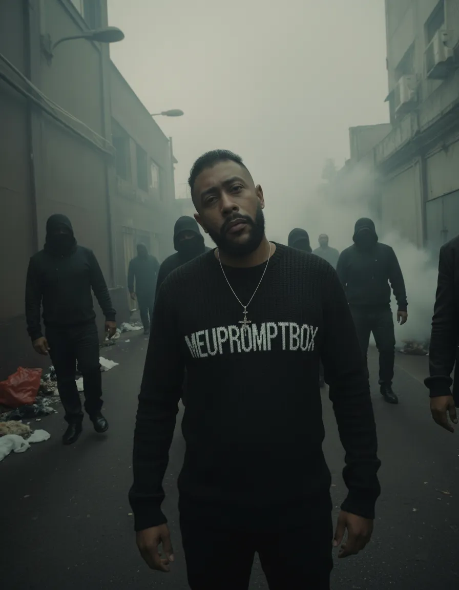 Cinematic Urban Alley Confrontation Portrait Template