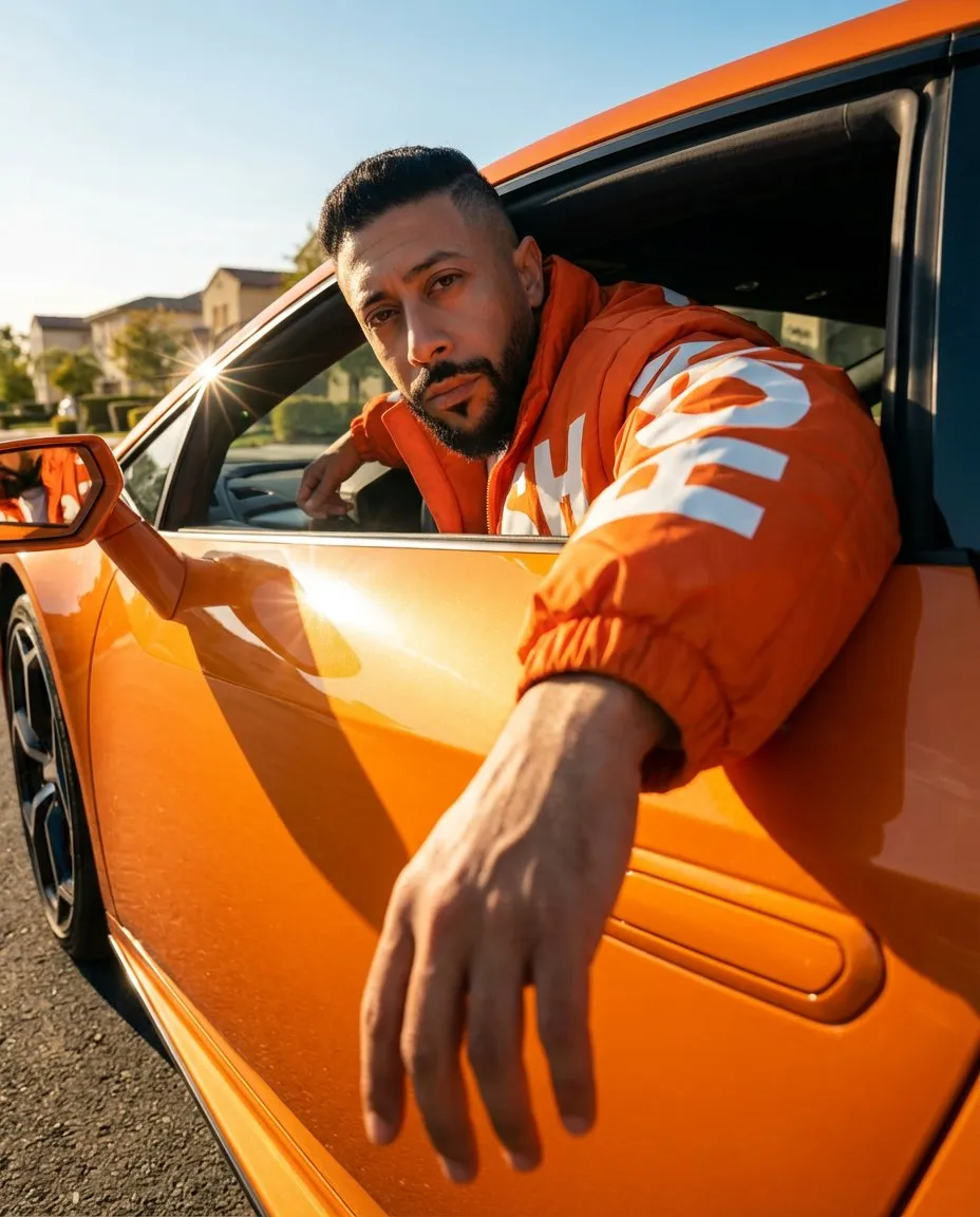 Cinematic Fashion Automotive Portrait, Low-Angle Editorial
