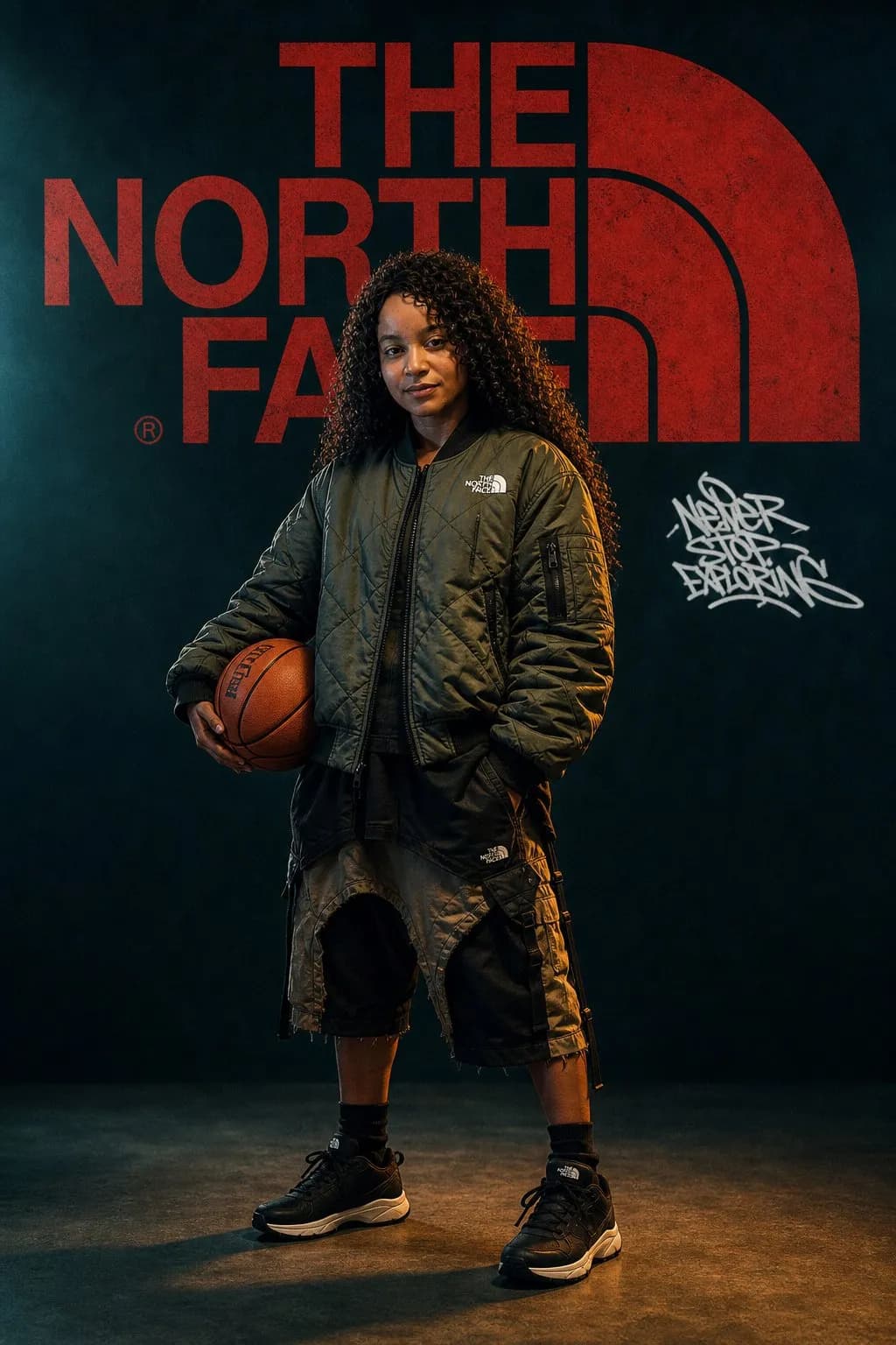 Cinematic High-Fashion Brand Poster, Gritty Urban Studio Portrait