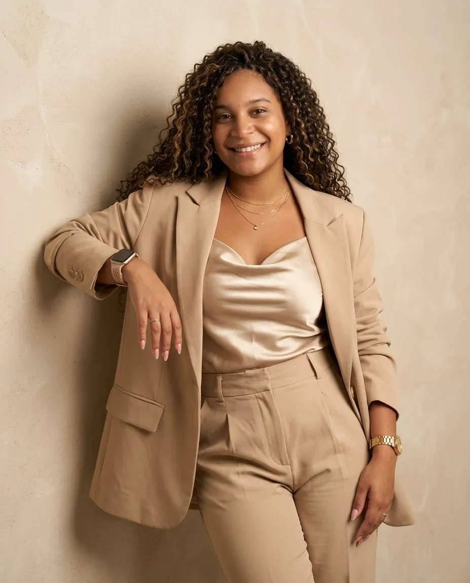 Studio Fashion Portrait – Quiet Luxury, Warm Diffused Lighting