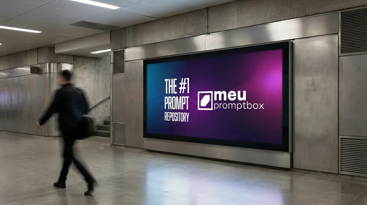 Indoor Subway Billboard Cinematic Mockup