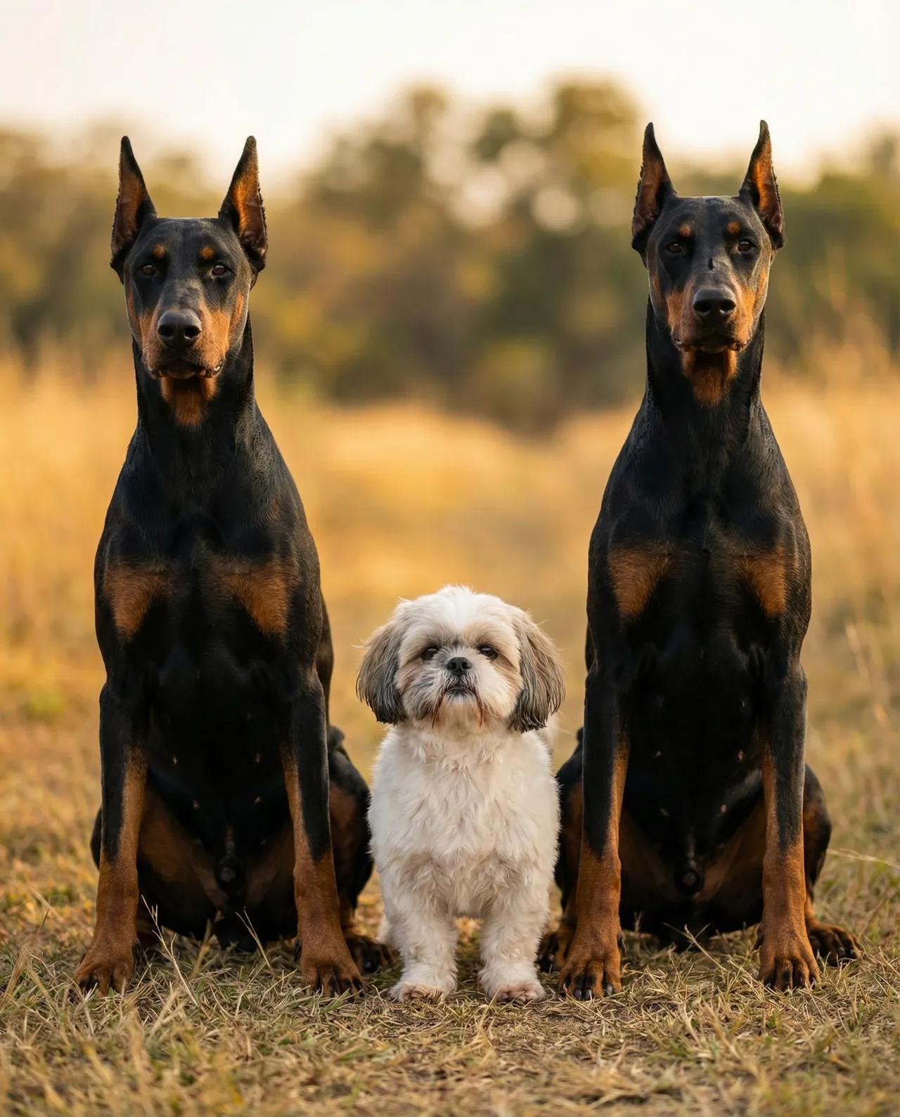 Cinematic Scale Contrast Dog Portrait