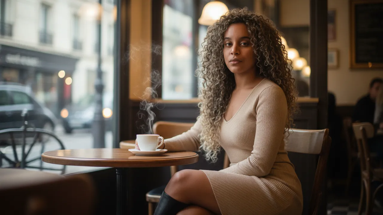 Ultra-Realistic Cinematic Parisian Café Portrait Template