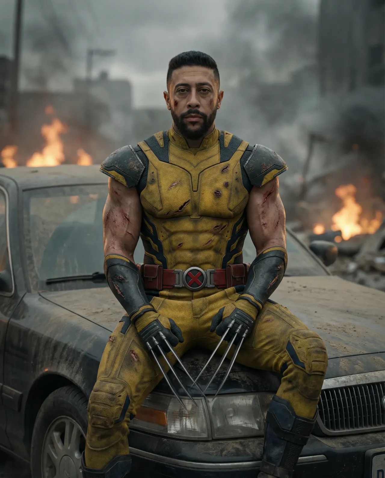 Cinematic Hyperreal Tactical Superhero Medium Full Shot