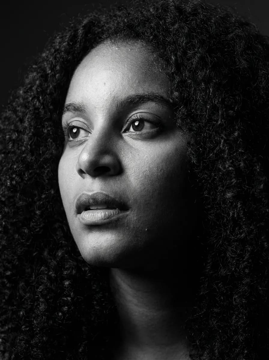 Dramatic Black and White Portrait