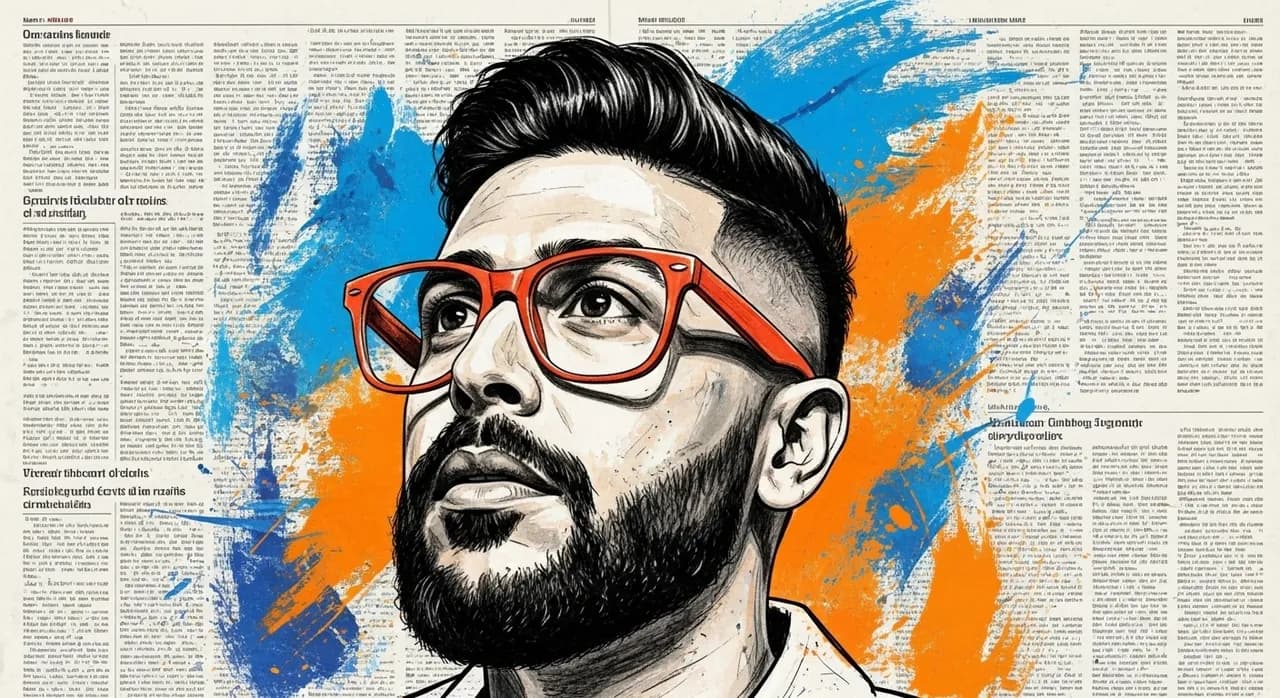 Expressive Portrait with Abstract Splashes