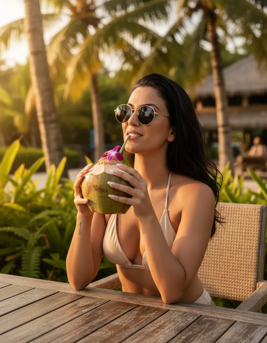 Tropical Travel Lifestyle Editorial Portrait Template