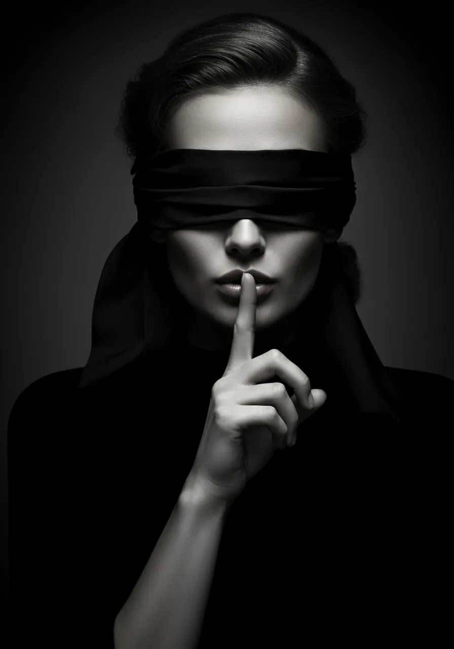 Blindfolded Silence High-Fashion Portrait Template