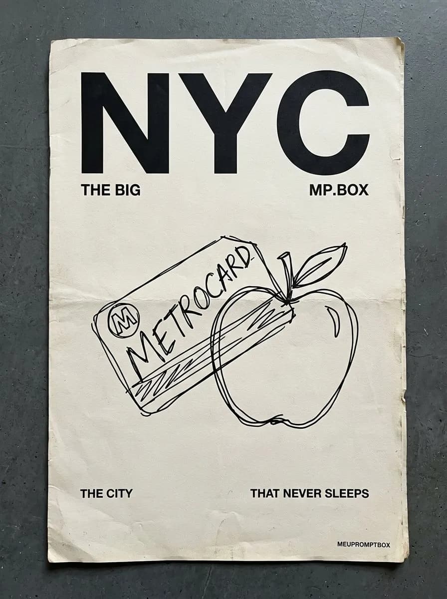 Minimalist Zine Style Poster with Hand Drawn Line Art Illustration