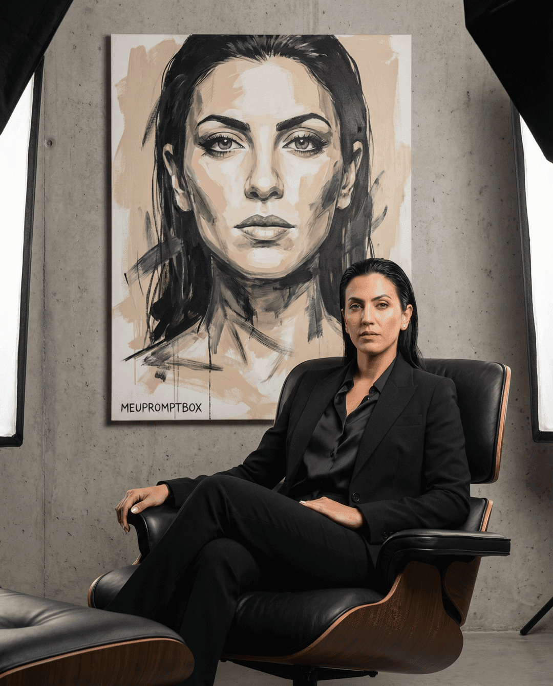 High-Fashion Editorial Portrait of a Confident Young Woman