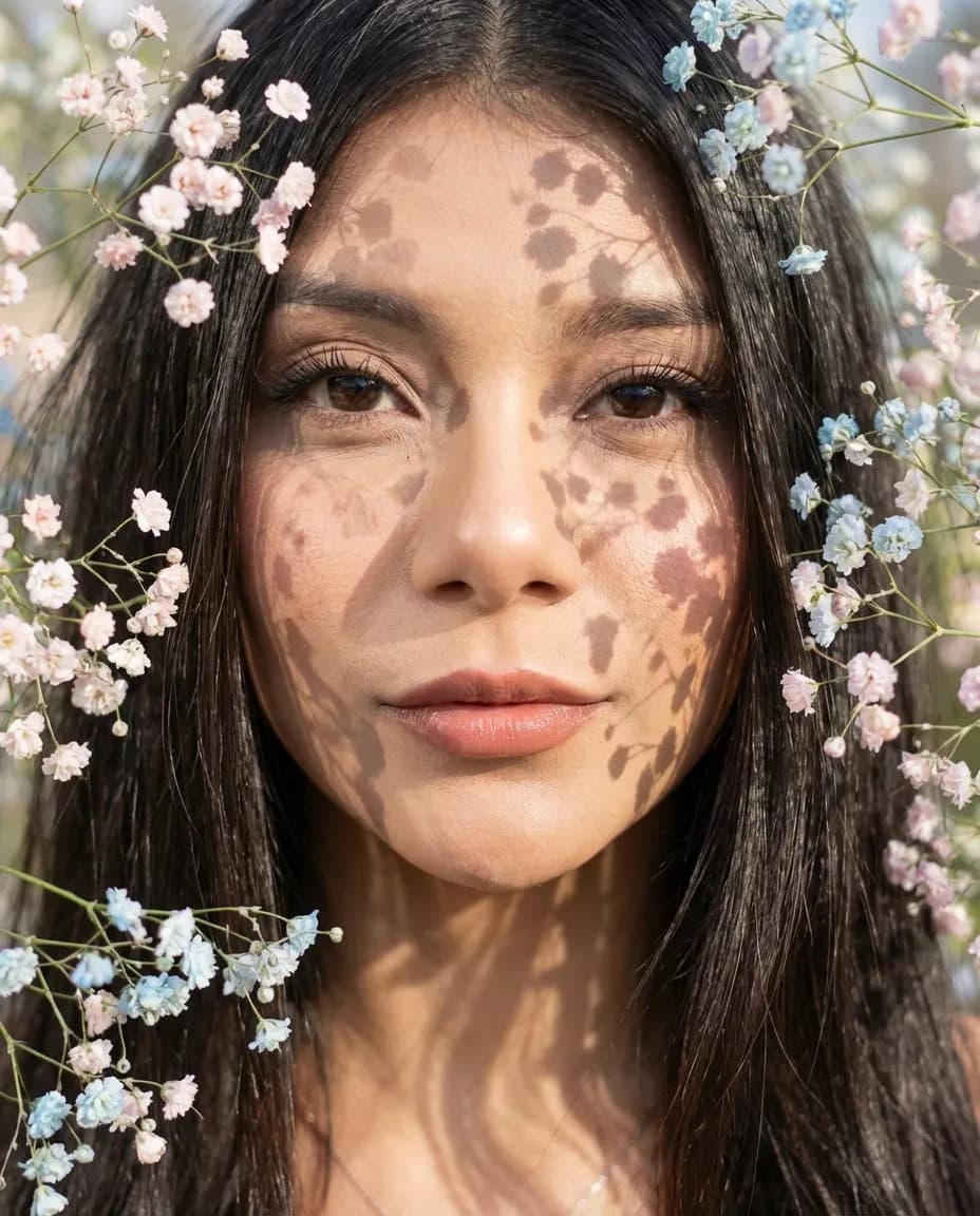 Cinematic Super Close-Up Floral Portrait with Soft Sunlight