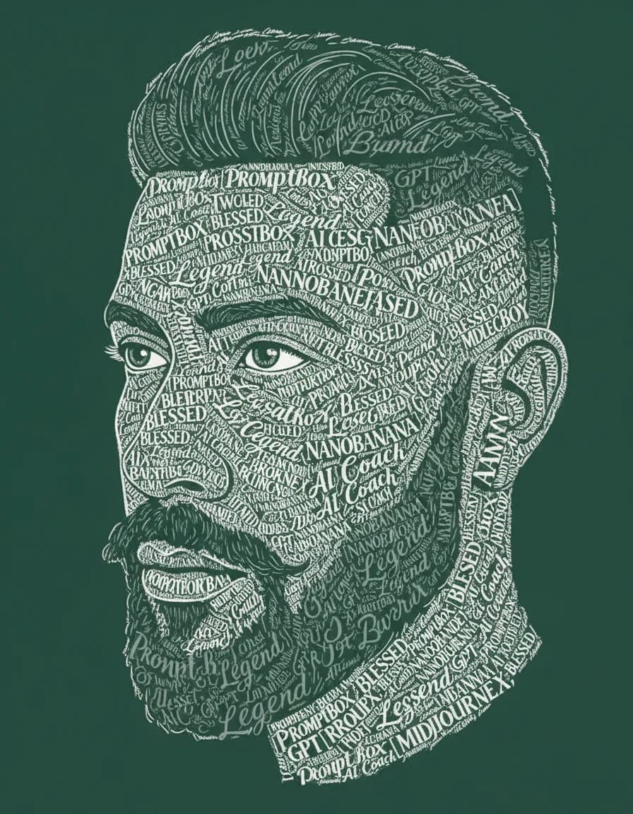 Typographic Calligraphy Portrait Face Profile Template