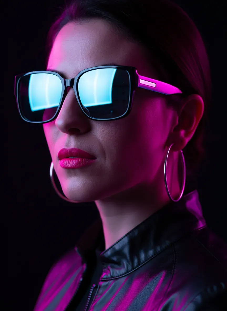Neon Synthwave Identity-Locked Portrait