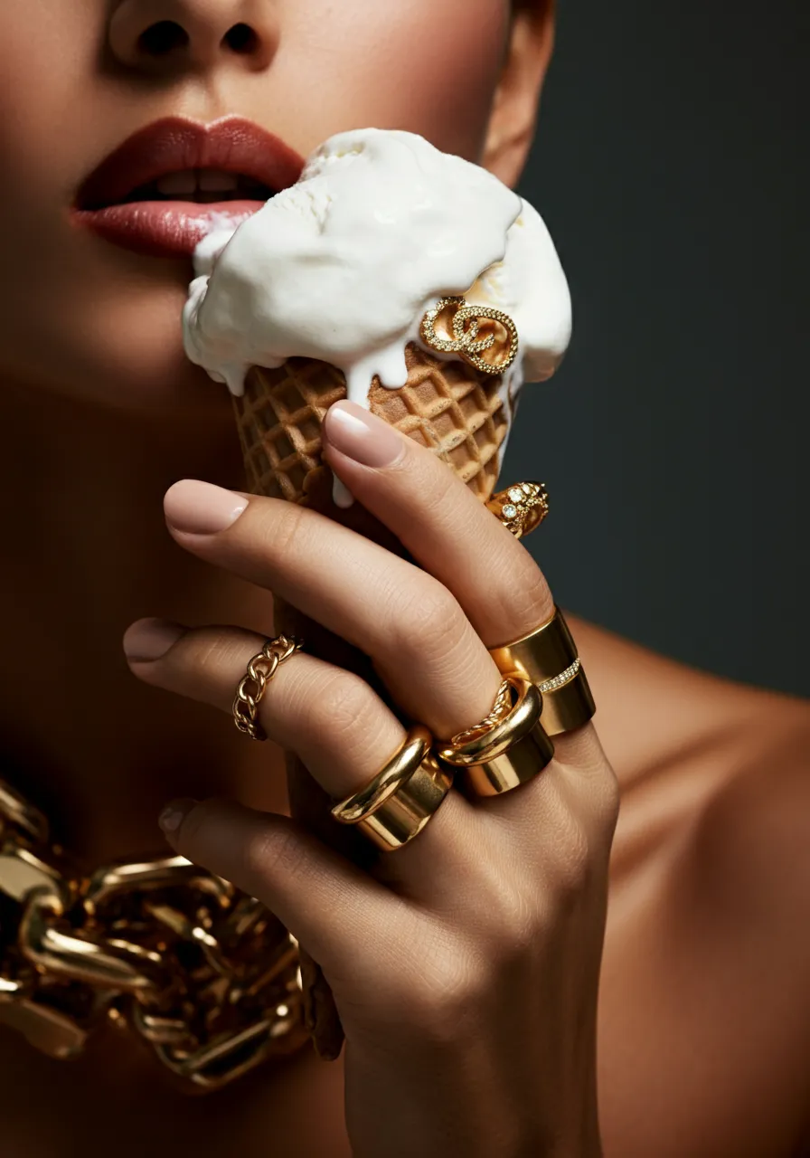 High-Fashion Jewelry Ice Cream Editorial Template