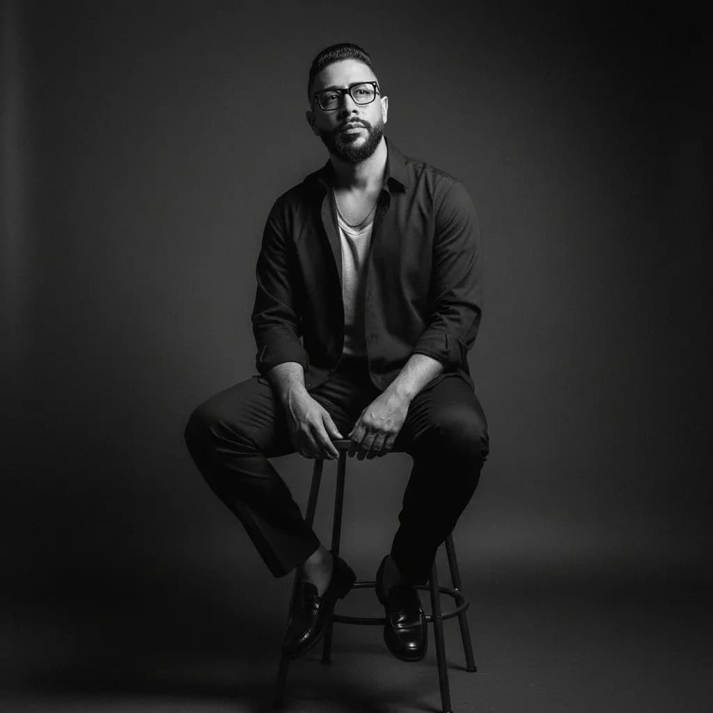 Moody Editorial Portrait with Cinematic Lighting