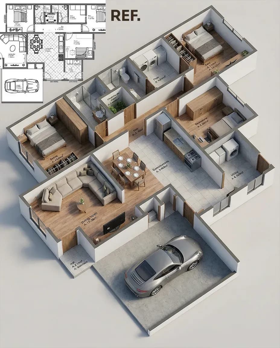 Isometric 3D Map of Venue with Professional Finishing