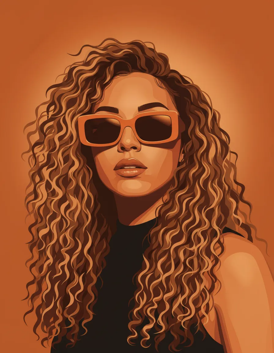 Warm Orange Graphic Editorial Portrait Template