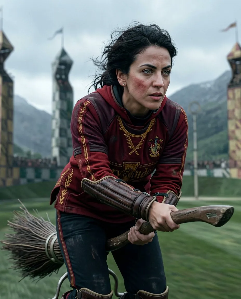 Cinematic 8K Aerial Sports Portrait in Moody British Film Style