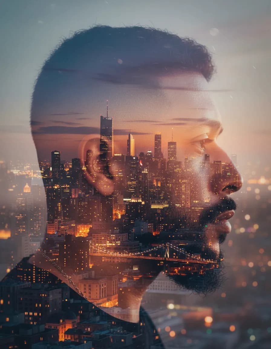 City of Thoughts — Double Exposure Portrait