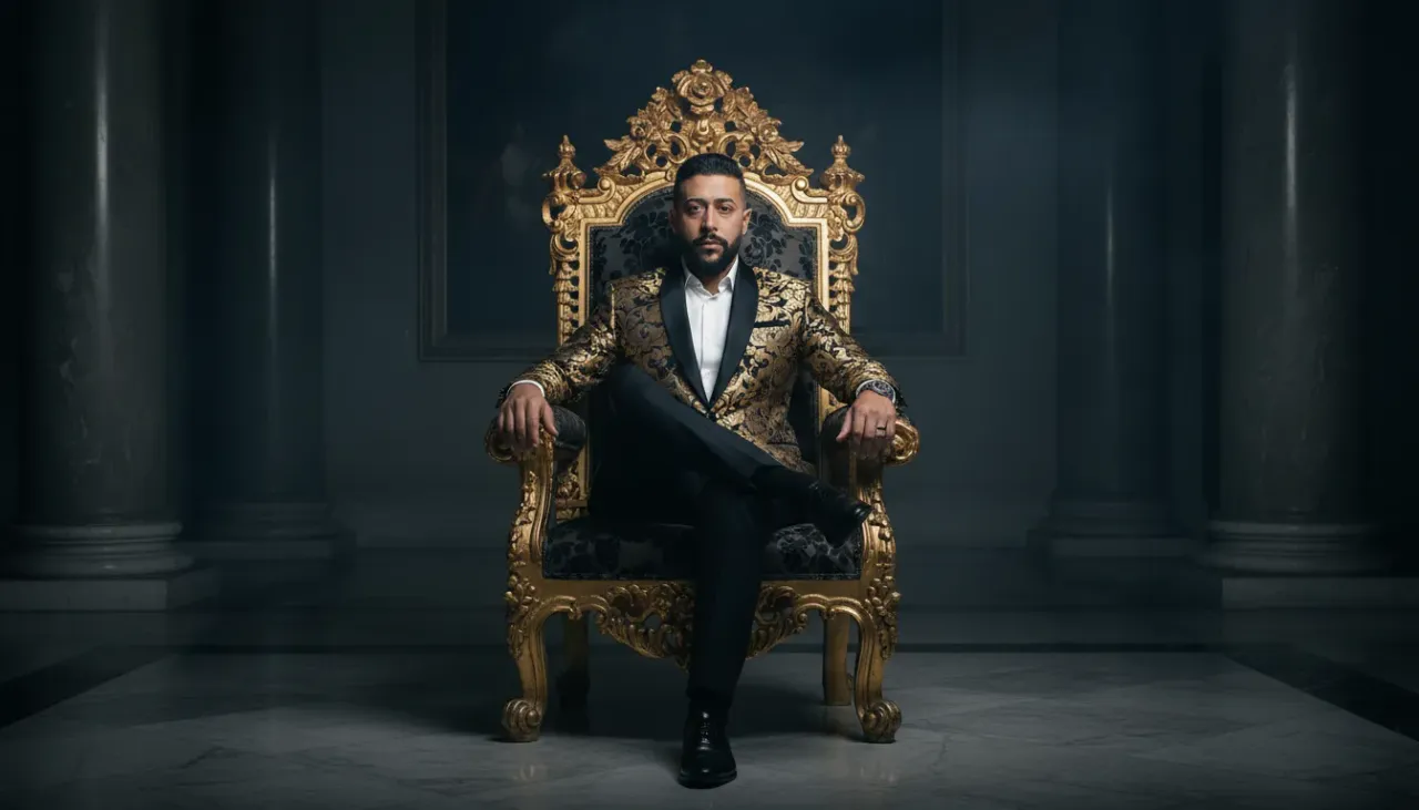 Baroque Throne Power Cinematic Portrait
