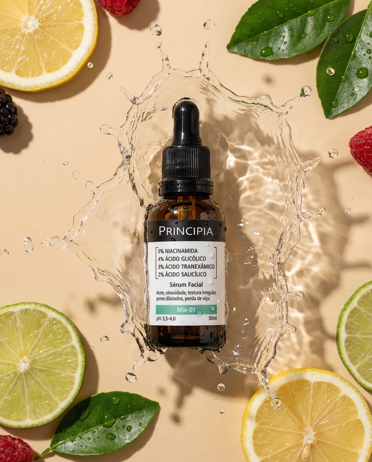 High-End Skincare Flat Lay Splash Photography Template