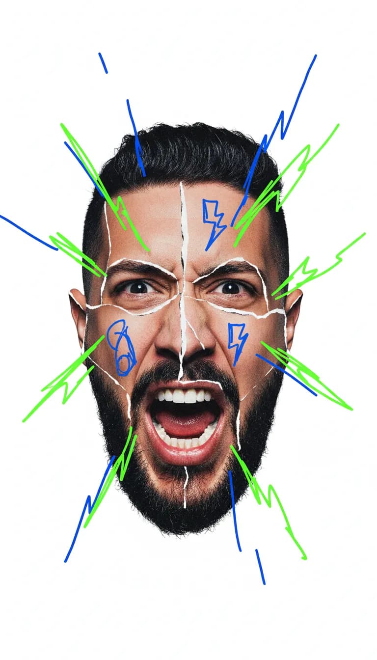 Radical Urban Big-Head Collage Portrait Template