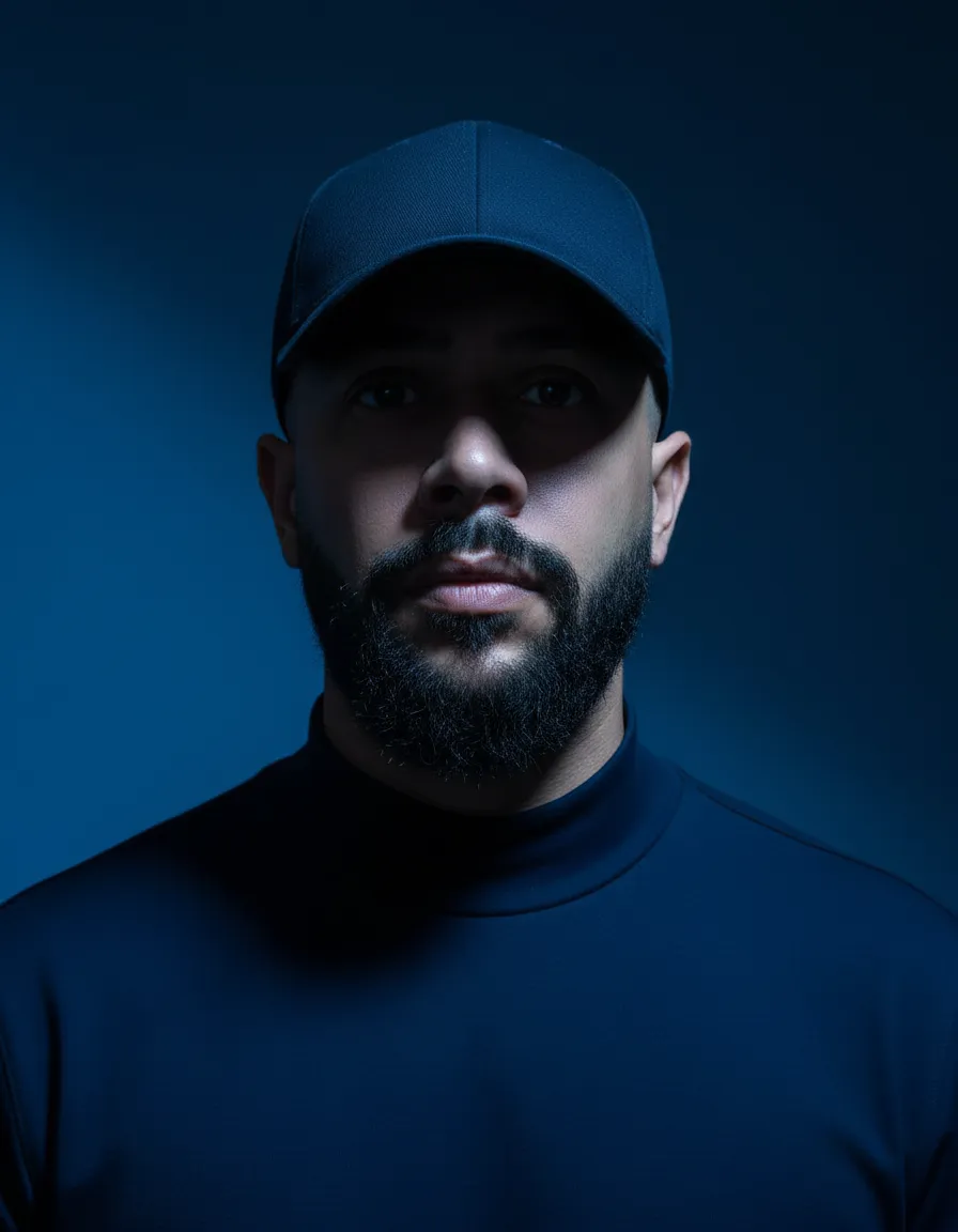 Moody Blue Studio Portrait