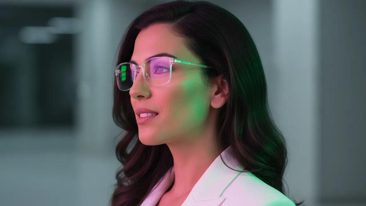 High-Fashion Neon Editorial Side-Angle Portrait