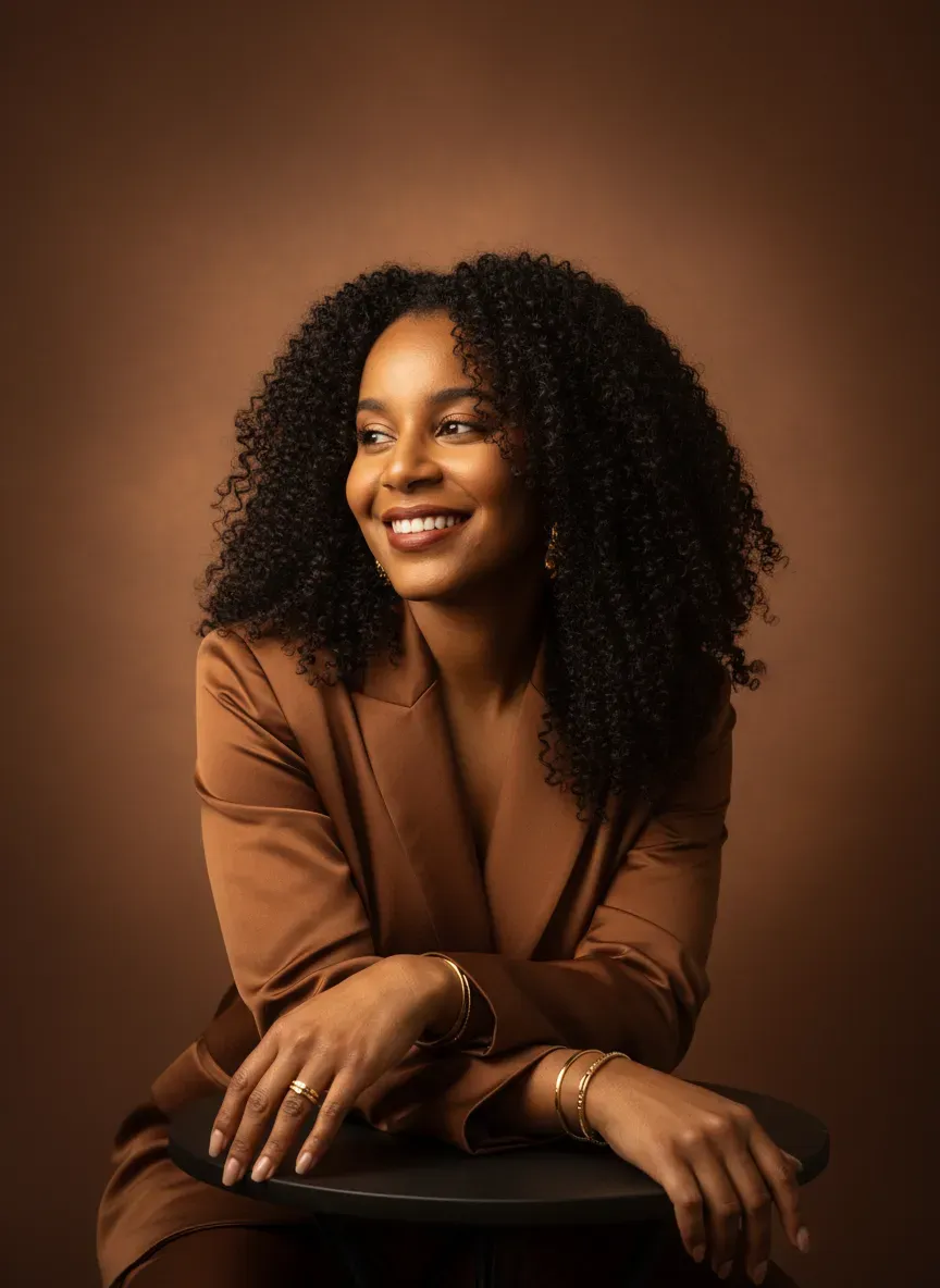 Warm Sepia Editorial Studio Portrait