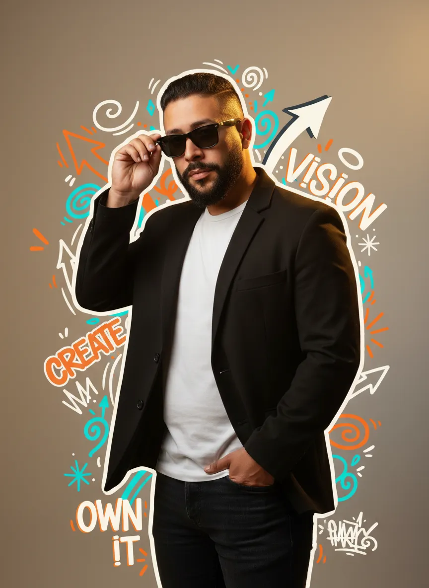 Ultra-Realistic Cinematic Color Graffiti Studio Portrait