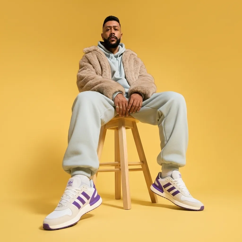 Hyper-Realistic Adidas Streetwear Portrait