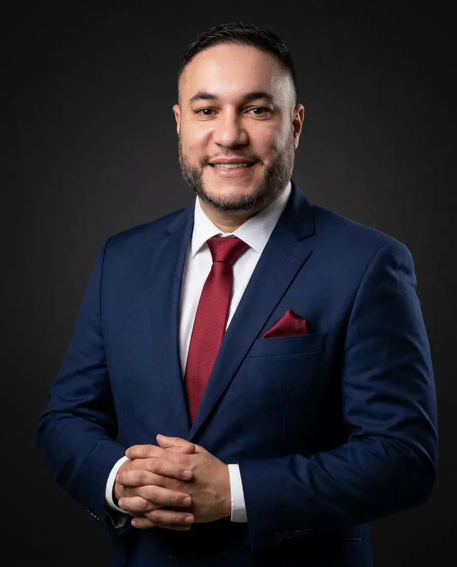 Cinematic Corporate Studio Portrait with Dramatic Lighting