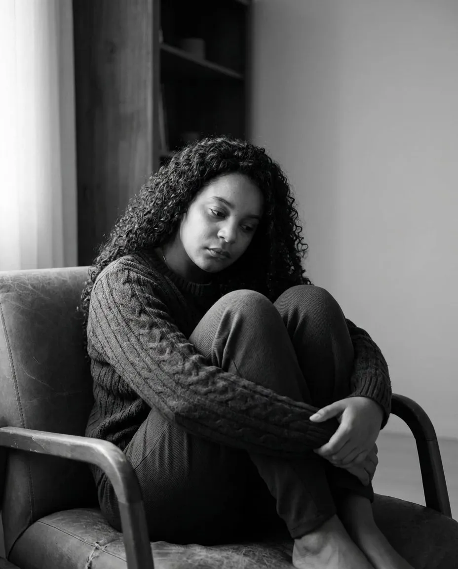 Intimate Cinematic Monochrome Portrait with Soft Side Window Light