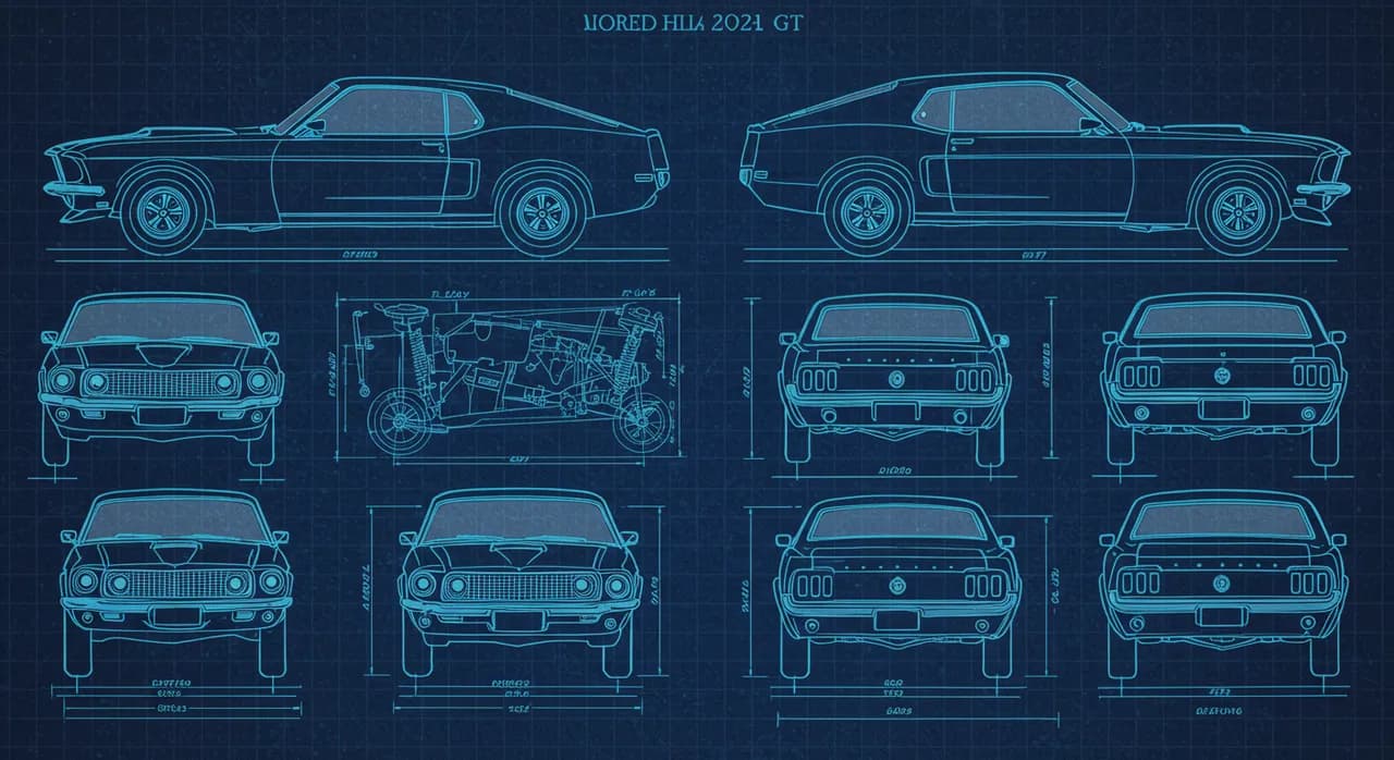 Technical Blueprint Car Schematic