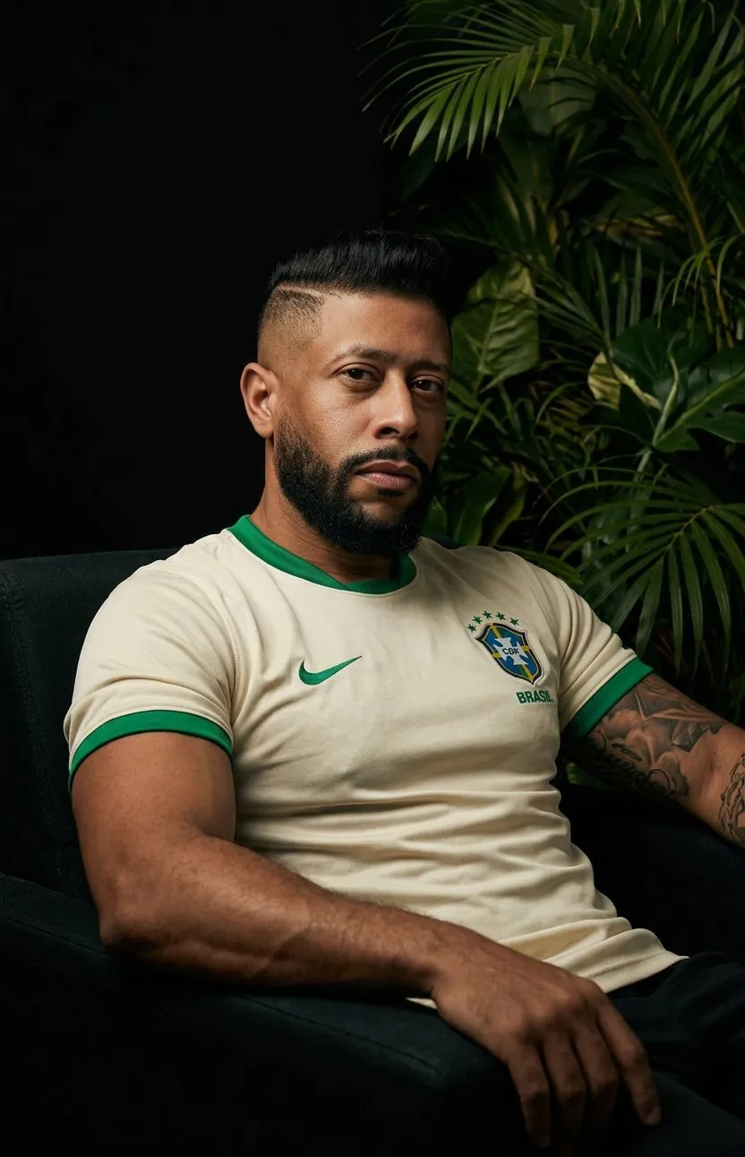 Cinematic Dark-Luxury Studio Portrait of Football Athlete